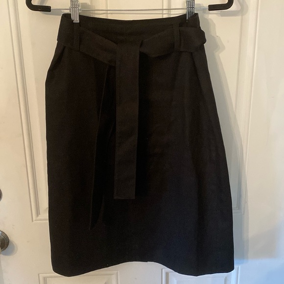 J. Crew Dresses & Skirts - J. Crew Black Linen Blend Belted Midi Skirt